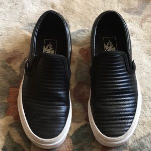 Black leather vans